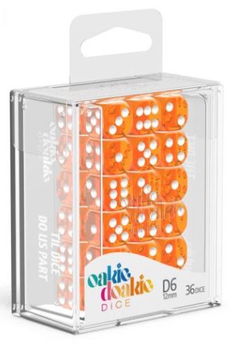 D6 Dice 12 mm Translucent - Orange (36)