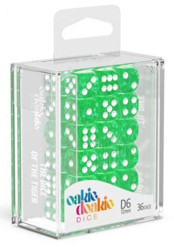 D6 Dice 12 mm Speckled - Green (36)