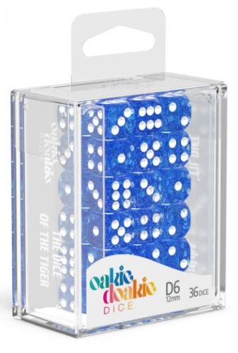 D6 Dice 12 mm Speckled - Blue (36)