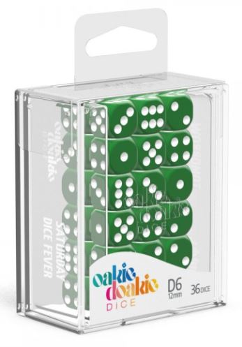 D6 Dice 12 mm Solid - Green (36)