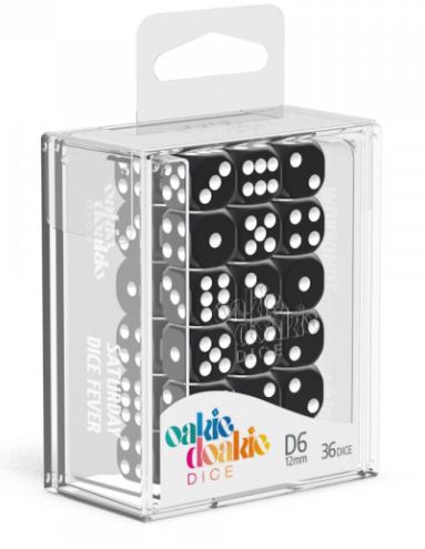 D6 Dice 12 mm Solid - Black (36)