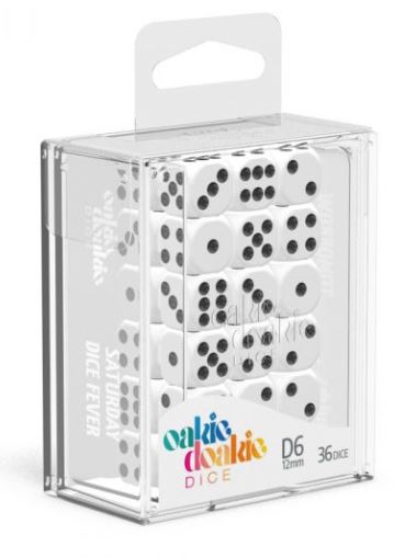 D6 Dice 12 mm Solid - White (36)