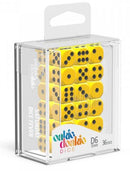 D6 Dice 12 mm Solid - Yellow (36)