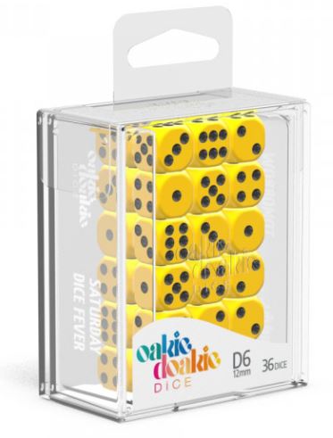 D6 Dice 12 mm Solid - Yellow (36)