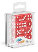 D6 Dice 16 mm Marble - Red (12)