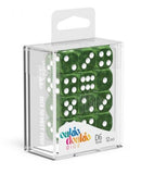 D6 Dice 16 mm Marble - Green (12)