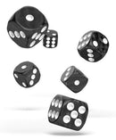 D6 Dice 16 mm Marble - Black (12)