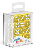 D6 Dice 16 mm Marble - Yellow (12)