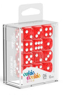 D6 Dice 16 mm Translucent - Red (12)