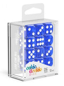 D6 Dice 16 mm Translucent - Blue (12)