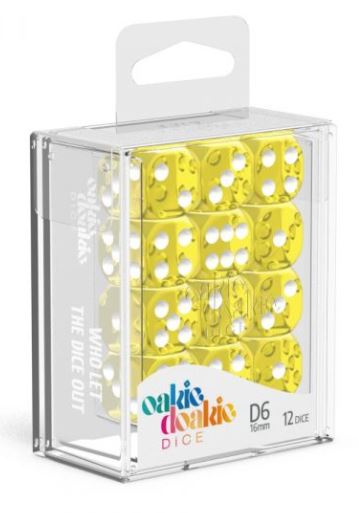 D6 Dice 16 mm Translucent - Yellow (12)