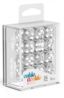 D6 Dice 16 mm Translucent - Clear (12)
