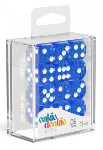 D6 Dice 16 mm Speckled - Blue (12)