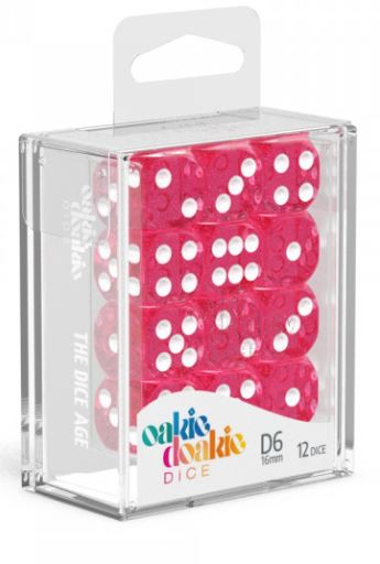 D6 Dice 16 mm Speckled - Pink (12)
