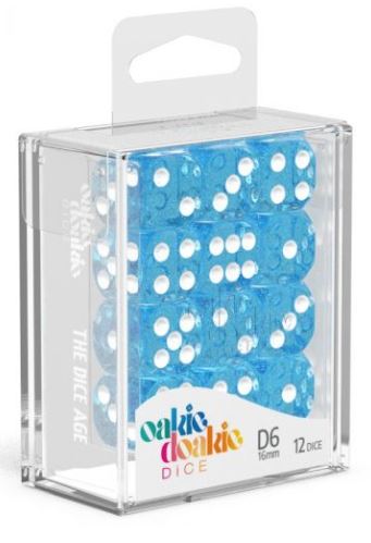 D6 Dice 16 mm Speckled - Light Blue (12)