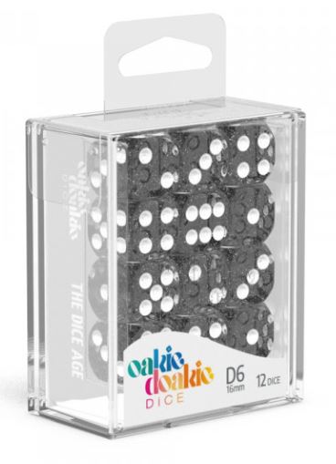 D6 Dice 16 mm Speckled - Black (12)