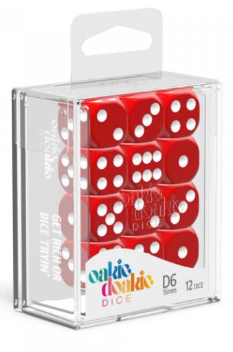 D6 Dice 16 mm Solid - Red (12)