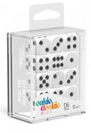 D6 Dice 16 mm Solid - White (12)