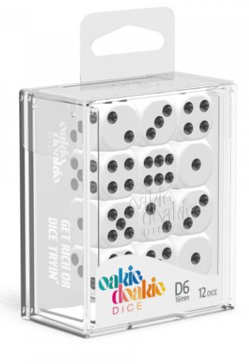 D6 Dice 16 mm Solid - White (12)