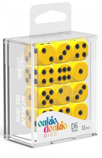 D6 Dice 16 mm Solid - Yellow (12)