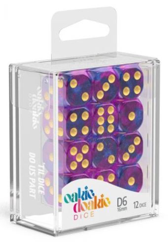 D6 Dice 16 mm Gemidice - Amethyst (12)