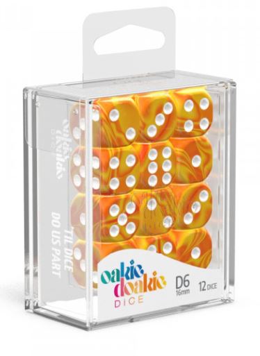 D6 Dice 16 mm Gemidice - Sunstone (12)
