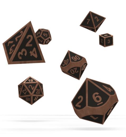 RPG Set Metal Dice - Steampunk (7)