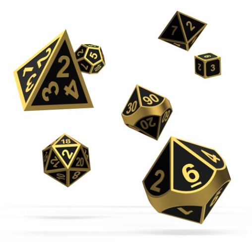 RPG Set Metal Dice - Alchemy Gold (7)