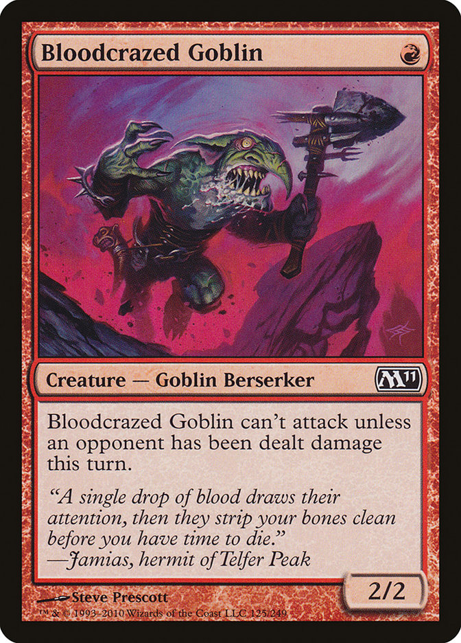 Bloodcrazed Goblin [Magic 2011]