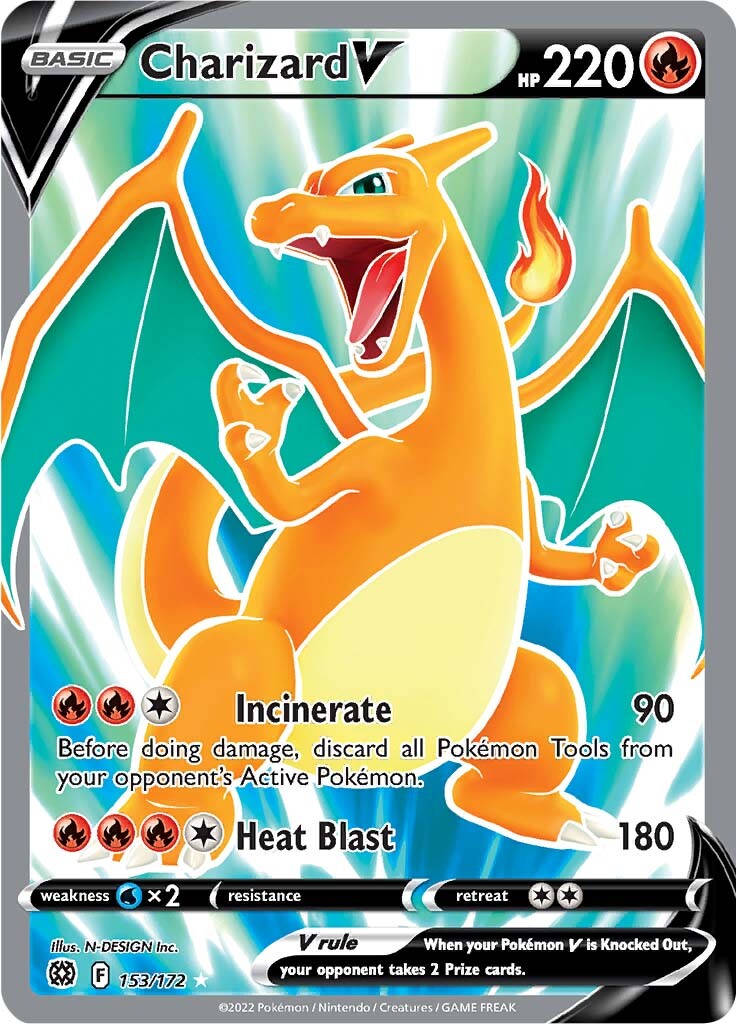 Charizard V 017/172 Brilliant Stars - Ultra Rare Pokemon Card - Holo Foil