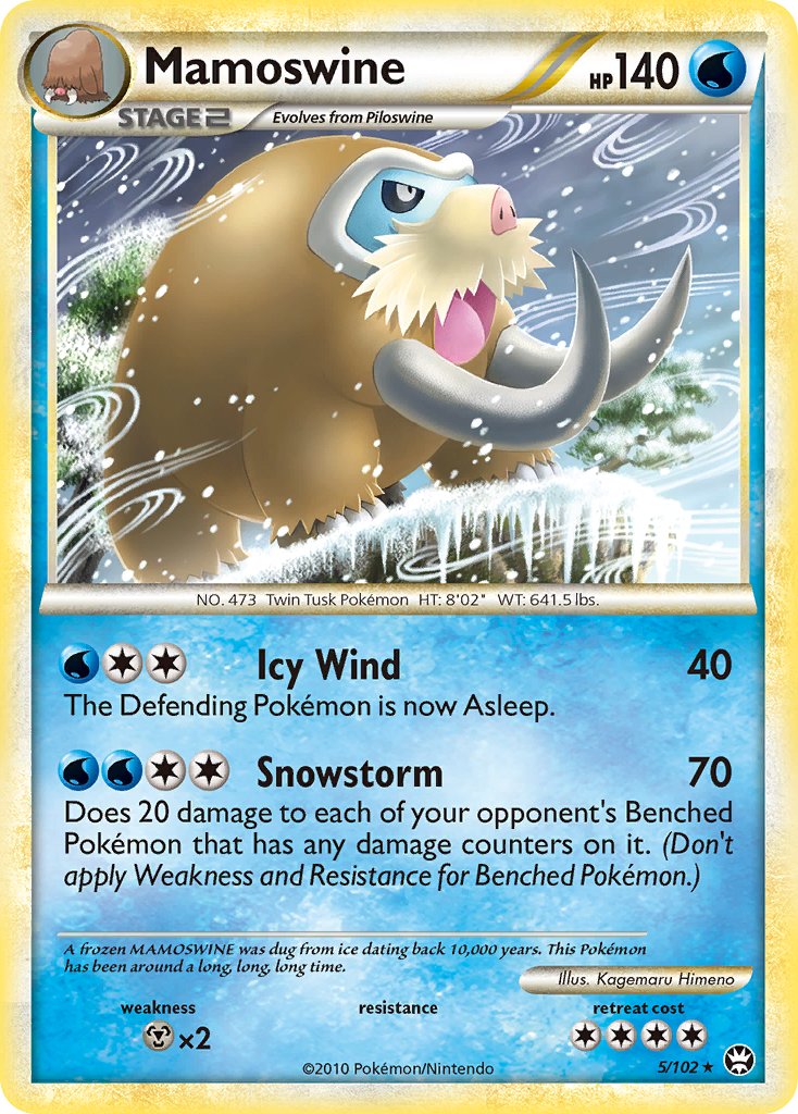 Mamoswine (5/102) (Cracked Ice Holo) (Theme Deck Exclusive) [HeartGold &  SoulSilver: Triumphant]