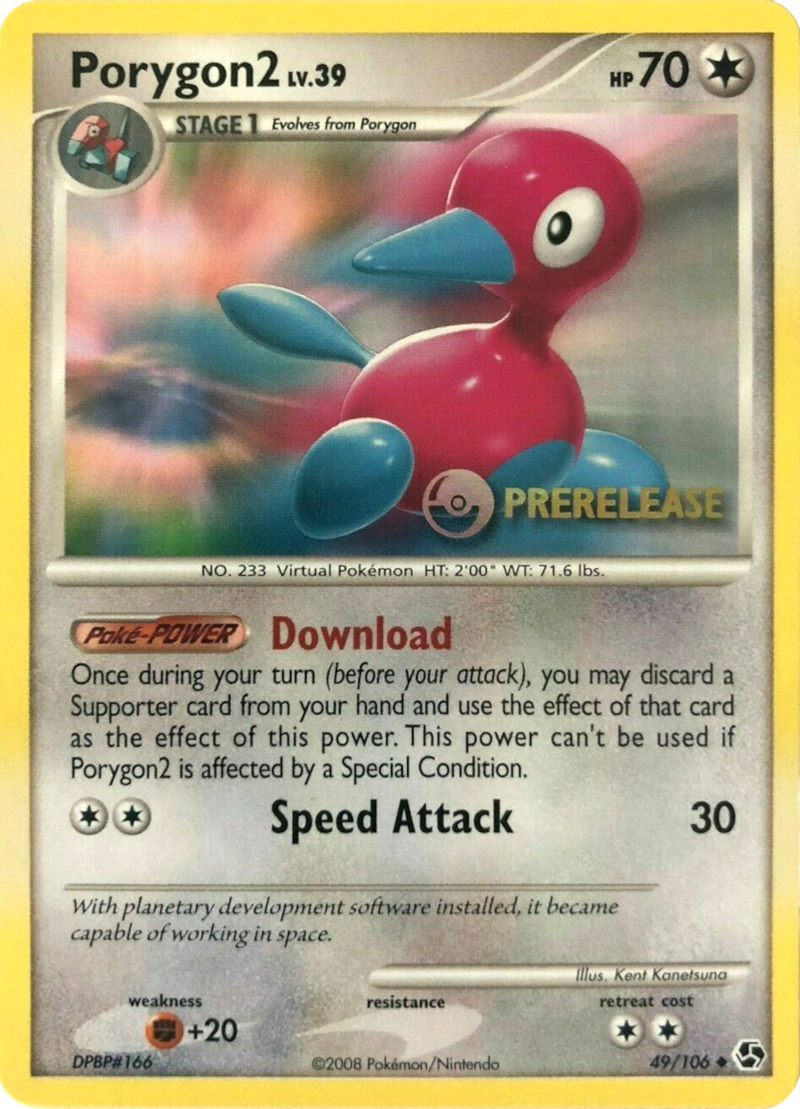 porygon2 pokemon card value Porygon2 (49/106) (Prerelease Promo) [Diamond & Pearl: Black Star Prom
