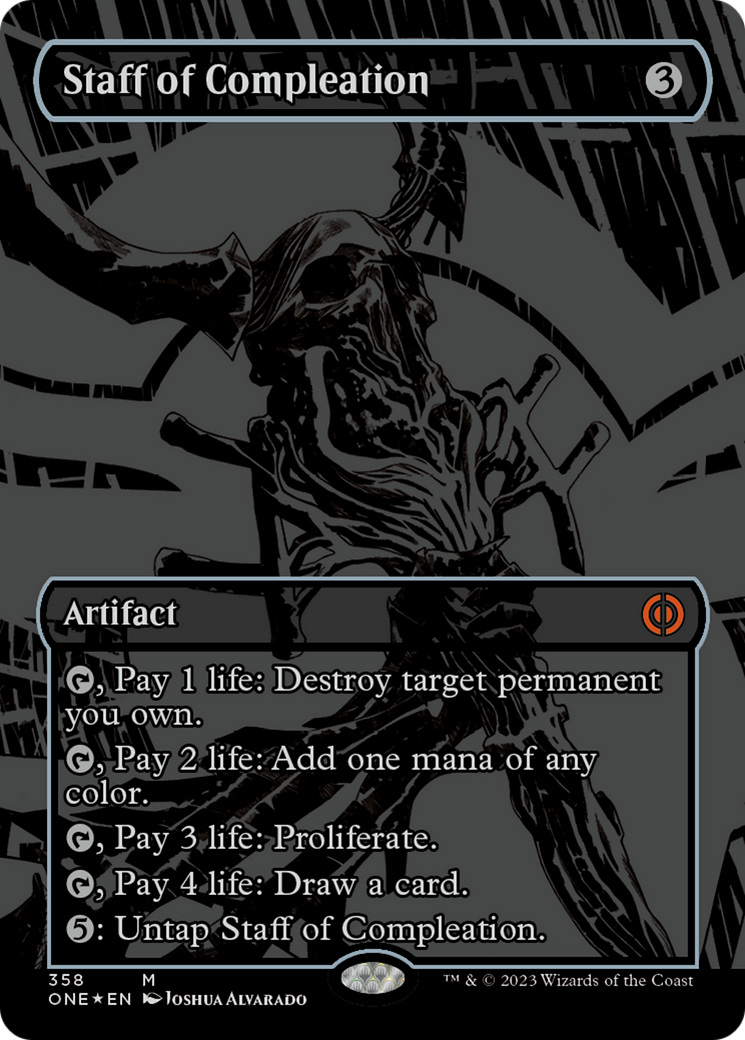Staff of Compleation (Oil Slick Raised Foil) [Phyrexia: All Will Be On Staff of Compleation (Oil Slick Raised Foil) [Phyrexia: All Will Be On