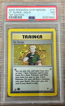 PSA 7 NM - Lt. Surge 17/132 1st Edition Gym Heroes Holo Pokemon