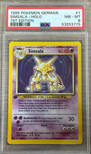 PSA 8 NM - MT - Alakazam 1/102 1st Edition German (Simsala) Base Set Pokemon Holo