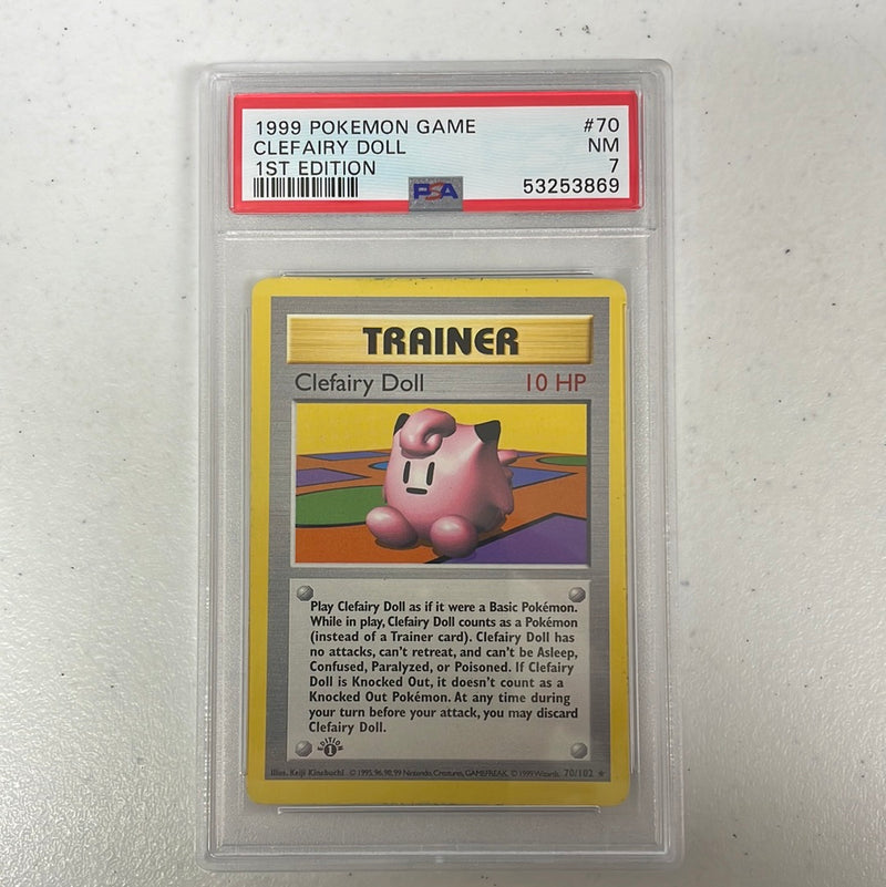 PSA 7 NM - Clefairy Doll 70/102 1st Edition Base Set Shadowless Pokemon