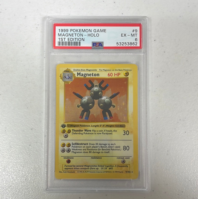 PSA 6 EX - MT - Magenton 9/102 1st Edition Base Set Shadowless Pokemon Holo