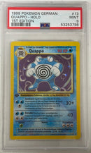 PSA 9 MINT - Poliwrath 13/102 1st Edition German (Quappo) Base Set Pokemon Holo