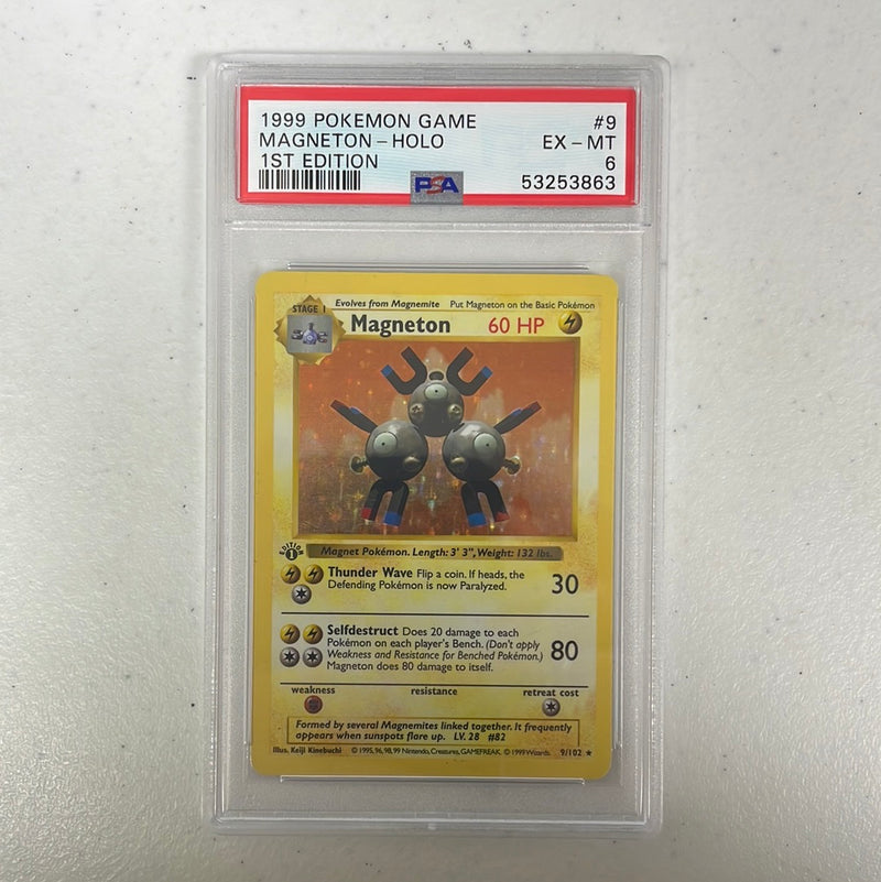 PSA 6 EX - MT - Magenton 9/102 1st Edition Base Set Shadowless Pokemon Holo