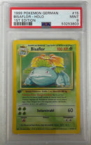 PSA 9 MINT - Venusaur 15/102 1st Edition German (Bisaflor) Base Set Pokemon Holo