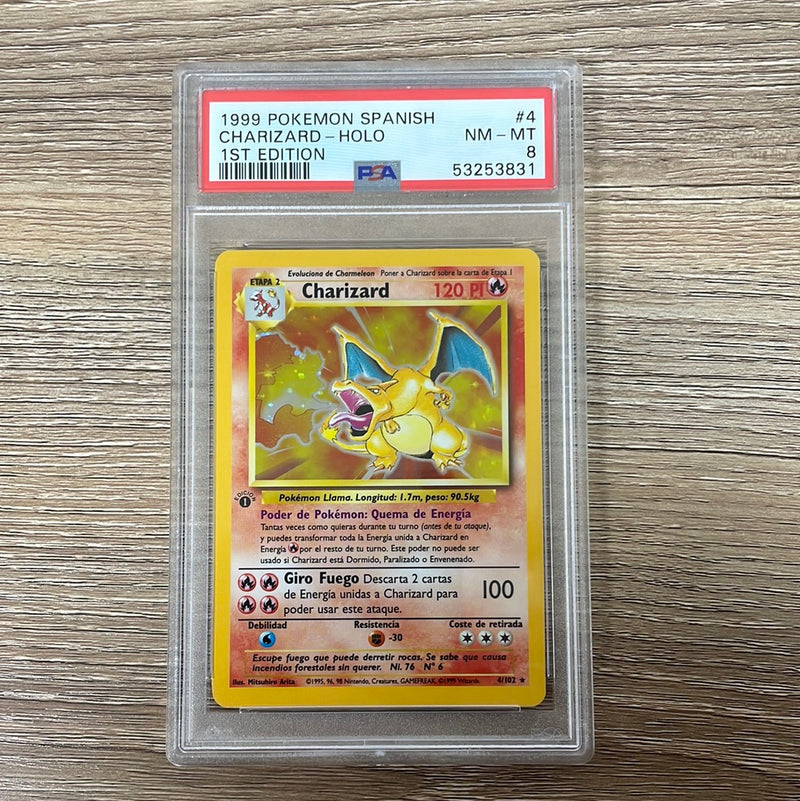 PSA 8 NM - MT - Charizard 4/102 1st Edition Spanish Base Set Holo Poke PSA 8 NM - MT - Charizard 4/102 1st Edition Spanish Base Set Holo Poke