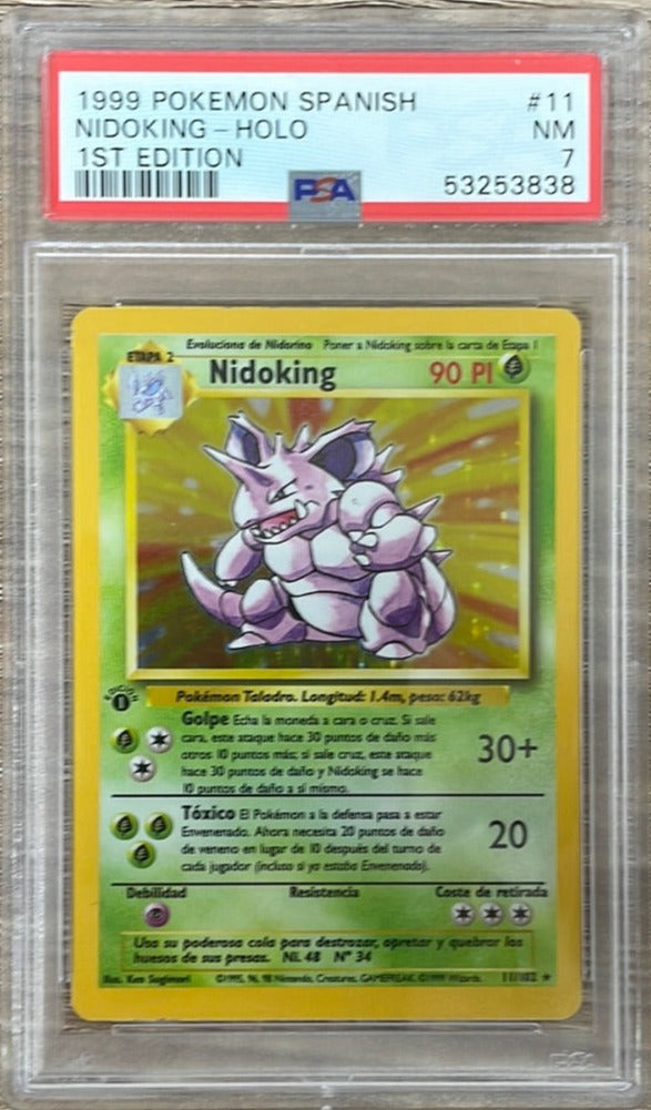 PSA 7 NM - Nidoking 11/102 1st Edition Spanish Base Set Holo Pokemon #2 PSA 7 NM - Nidoking 11/102 1st Edition Spanish Base Set Holo Pokemon #2