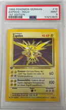 PSA 9 MINT - Zapdos 16/102 1st Edition German Base Set Pokemon Holo