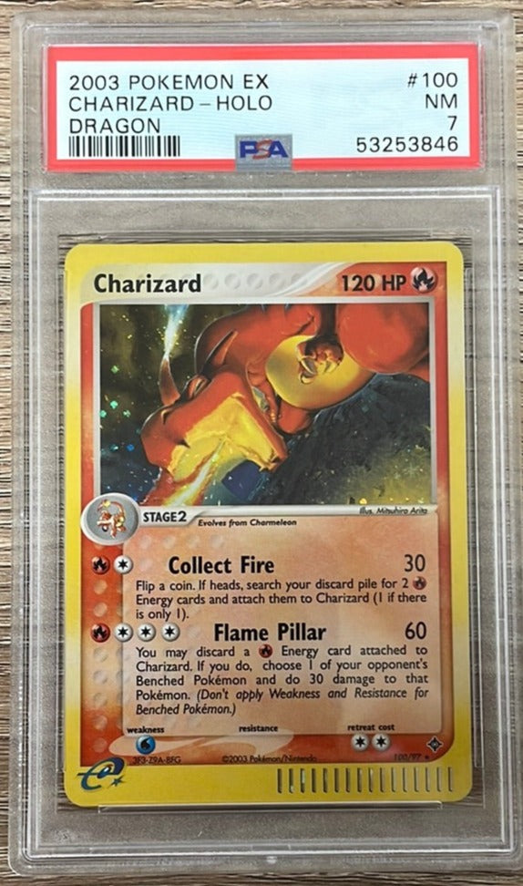 PSA 7 NM - Charizard 100/97 Ex Dragon Holo Pokemon
