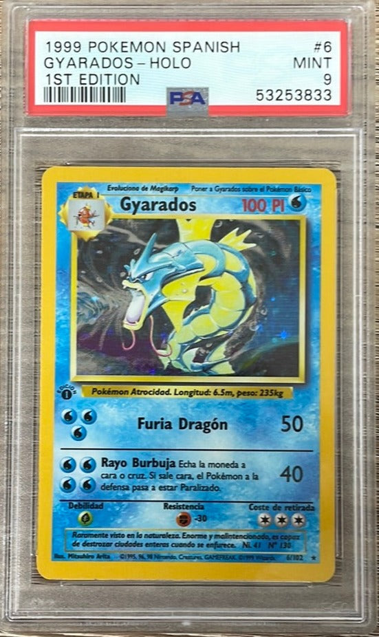 PSA 9 MINT - Gyarados 6/102 1st Edition Spanish Base Set Holo Pokemon PSA 9 MINT - Gyarados 6/102 1st Edition Spanish Base Set Holo Pokemon